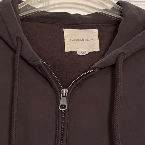 American Eagle Outfitters Charcoal Zip-Up Hoodie - Picture 2 of 9